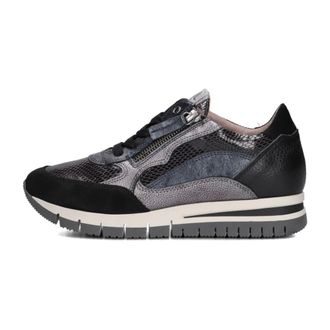 DL Sport Schoenen, Dames, Zwart, 38 EU, Leer, Zwarte Lage Damessneakers