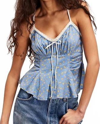 Free People Sammi Tank Top In Allure Blue Floral