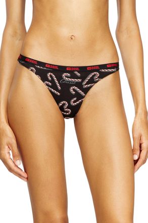 Diesel Three-pack thongs with candy cane print - Strings - Woman - Black