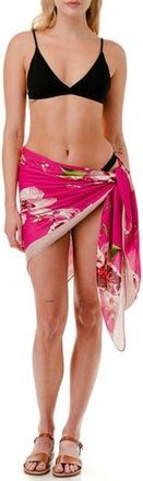 Nicole Miller Floral Print Sarong in Pink at Nordstrom Rack
