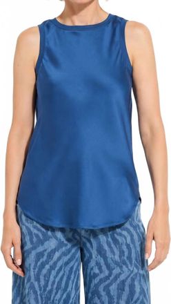 Lyss&eacute; Akemi Mix Media Tank Top In Palermo Blue