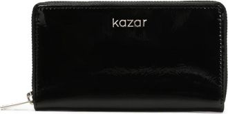 Kazar Ritssluiting gelakte portemonnee - Dames - Portefeuilles - Zwart - ONE Size - Leer - Accessoires