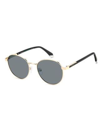 Polaroid Sunglasses Occhiali da sole rotondi color oro con lenti polarizzate grigie