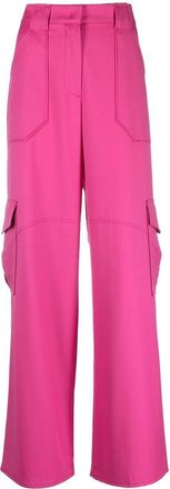 Fabiana Filippi wide-leg cargo trousers - women - Virgin Wool - 44 - Pink