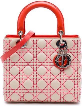 Dior Pre-owned Dior Medium Lambskin Cannage Stitched Lady Dior Ladies 1S82W0BTSP82RL4A