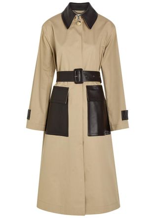 Joseph Zaman Belted Leather and Cotton Coat - Camel - 40 (UK12 / M)