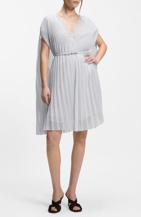 BOSS Doplisse Cape Belted Dress in Pale Lagoon at Nordstrom, Size 14