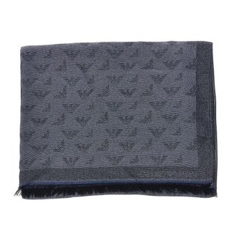 Emporio Armani Viscose-blend scarf with Eagle motif Woman One Size