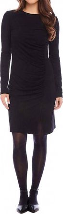 Karen Kane Shirred Long Sleeve Dress In Black