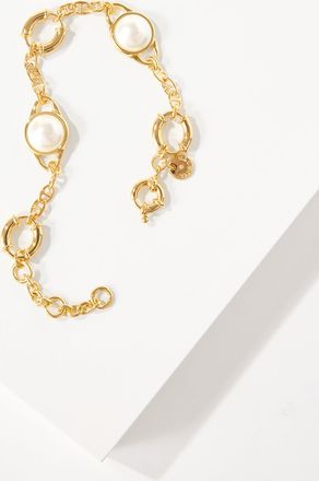 Talbots Leona Pearl Cabochon Bracelet - Ivory / Gold - 001 Talbots