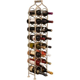 Biscottini International Biscottini - Portabotellas De Hierro Forjado Portabotellas De Vino Espumoso 105x25 Cm Expositor De Vino De Pie Para 16 Botellas Tienda De Vin
