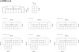 CXL by Christian Lacroix 3-Sitzer Designer Ecksofa Lorella mit Eckteil links - Samtbezug