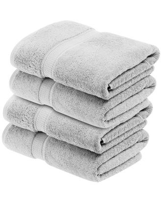 Superior Set Of 4 Egyptian Cotton Plush Heavyweight Absorbent Luxury Soft Bath Towels