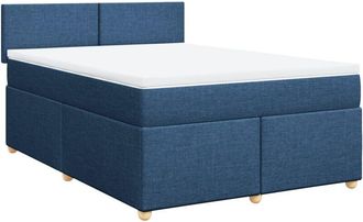 vidaXL Vidaxl - Cama Box Spring Con Colch&oacute;n Tela Azul 160x200 Cm