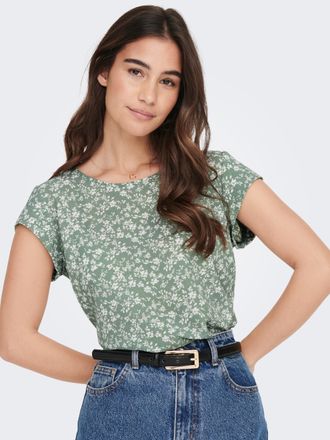 Only Shirtbluse ONLY ONLVIC S/S AOP TOP NOOS PTM, Damen, Gr. 34 (XS), gr&uuml;n (lime gr&uuml;n aop), Web, Obermaterial: 97% Polyester, 3% Elasthan, bedruckt, regula