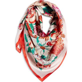 Echo Floral Bouquet Silk Square Scarf in Beach Pink at Nordstrom