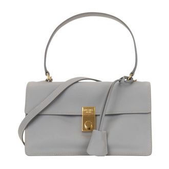 Prada Tassen, Dames, Grijs, ONE Size, Leer, Soft Sound Schoudertas
