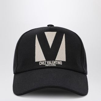 Valentino Garavani Chez Valentino Black Baseball Cap