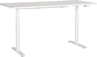 Beliani Beliani - Escritorio De Altura Regulable El&eacute;ctrico Dise&ntilde;o Moderno Patas Redondas 180 X 80 Cm Tablero Blanco Soporte De Acero Blanco Destinas