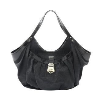 Fendi Pre-owned Shoulder Bags, female, Black, Size: ONE SIZE Pre-owned Zucca Canvas Leather Tote Bag