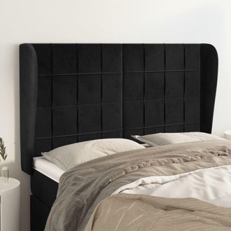 vidaXL Cabecero Con Orejas De Terciopelo Negro 147x23x118/128 Cm Vidaxl