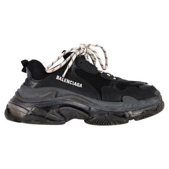 Balenciaga Balenciaga Triple S Doorzichtige Zool Sneakers in Zwart Polyester