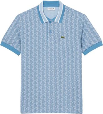 Lacoste Polo jacquard met klassieke pasvorm en monogram - Heren - Polos - Blauw - XL - Tops