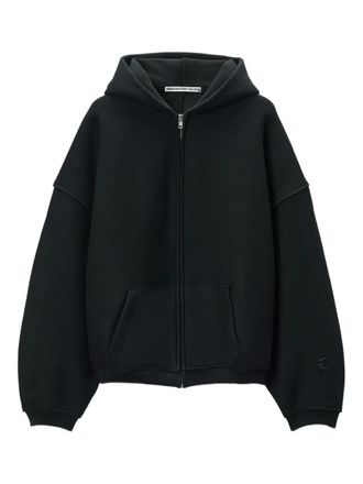 Alexander Wang Puff Logo zip-up hoodie - men - Fabric - M - Black