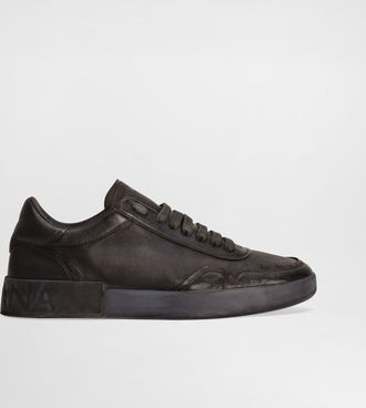 Dolce & Gabbana Portofino Calfskin Sneakers - Man Sneakers Black 42.5