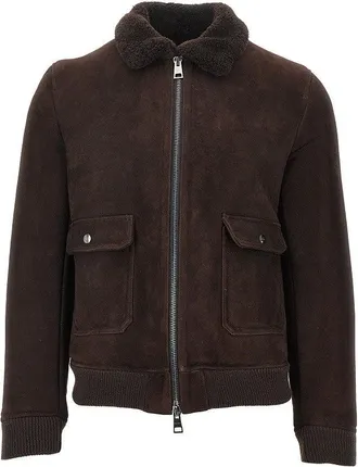 Dacute Washed waxed shearling jacket Man 48