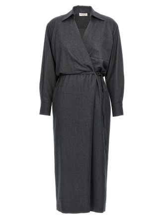 Brunello Cucinelli Wallet Chemisier Dress Dresses Gray