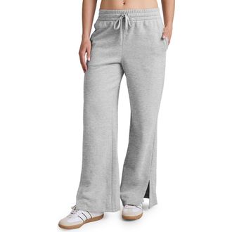 Beyond Yoga LuxeFleece Side Slit Wide Leg Pants in Light Heather Gray at Nordstrom Rack, Size X-Large