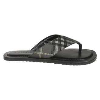 Burberry Flip Flops, male, Green, Size: 9 1/2 US Check Pavilion Sandals