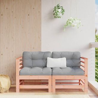 vidaXL Sof&aacute;s Esquineros Con Cojines 2 Uds Madera Maciza Abeto Douglas Vidaxl