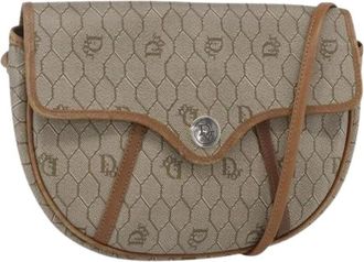 Dior Pre-owned Cross Body Bags, female, Beige, Size: ONE SIZE Pre-owned Honeycomb Canvas Shoulder Bag