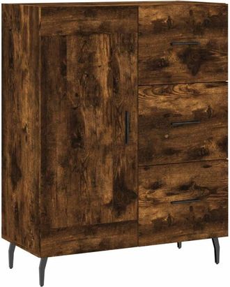 vidaXL Sideboard Smoked Oak 69.5x34x90 cm Engineered Wood Vidaxl