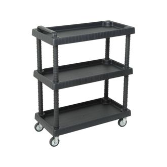 Dmora Trolley De Polipropileno De 3-shape Con Multiusos Con Ruedas, Estante De Ruedas, 100% Made In Italy, 76x16h38 Cm, Color Antracita - Dmora