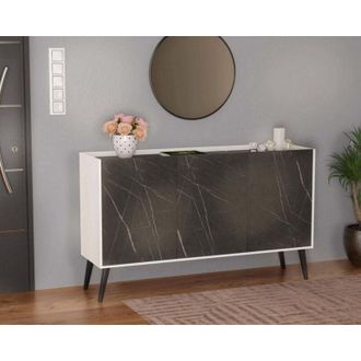 COSMA Credenza madia da ingresso casa a 3 ante in legno nobilitato bilaminato Francis - Black