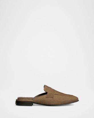 Bougeotte Fandango Suede Shearling-Lined Loafer Mules