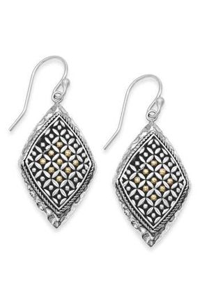 Samuel B. Two-Tone Rhombus Drop Earrings in Silver And Gold at Nordstrom Rack