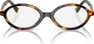 Miu Miu 0mu 04zs Tortoiseshell Oval Frame Acetate Eyeglasses