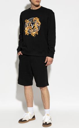 Versace Jeans Couture Sweatshirt With Printed Logo, Mens, Black