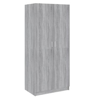 Berkfield Home Wardrobe Grey Sonoma 80x50x180 cm Engineered Wood | Size: 80 x 50 x 180 cm