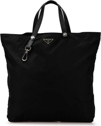 Prada Pre-owned Tote Bags, female, Black, Size: ONE SIZE Pre-owned Tessuto Tote Bag