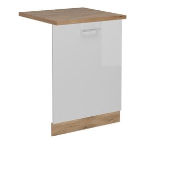 Vicco Tapa Del Lavavajillas R-line, Blanco Alto Brillo, 60 Cm, Et Roble