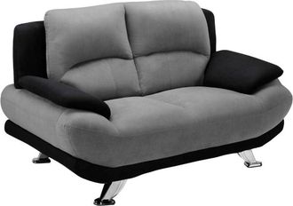 Vente-Unique Vente-unique - Divano 2 posti in microfibra Bicolore grigio e nero - musko