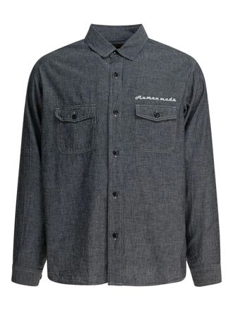 Human Made Chambray buttoned shirt - men - Cotton/Cupro - L - Black