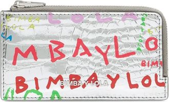 Bimba & Lola crocodile-effect card holder - women - Polyester/Polyurethane/Polyester - One Size - Silver