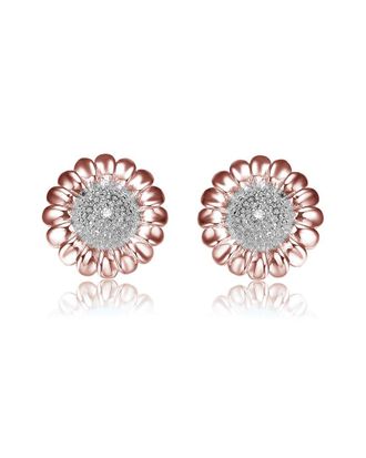 Genevive 18K Rose Gold Vermeil Cz Studs