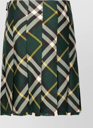 Burberry wool skirt with asymmetrical cut and buckle detail
